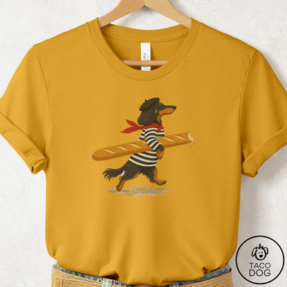 Dachshund French T-Shirt Mustard Taco-Dog