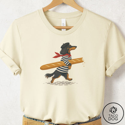 Dachshund French T-Shirt Natural Taco-Dog