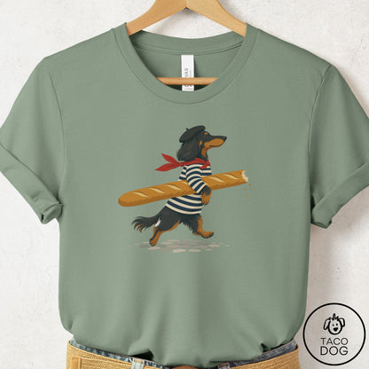Dachshund French T-Shirt Sage Taco-Dog