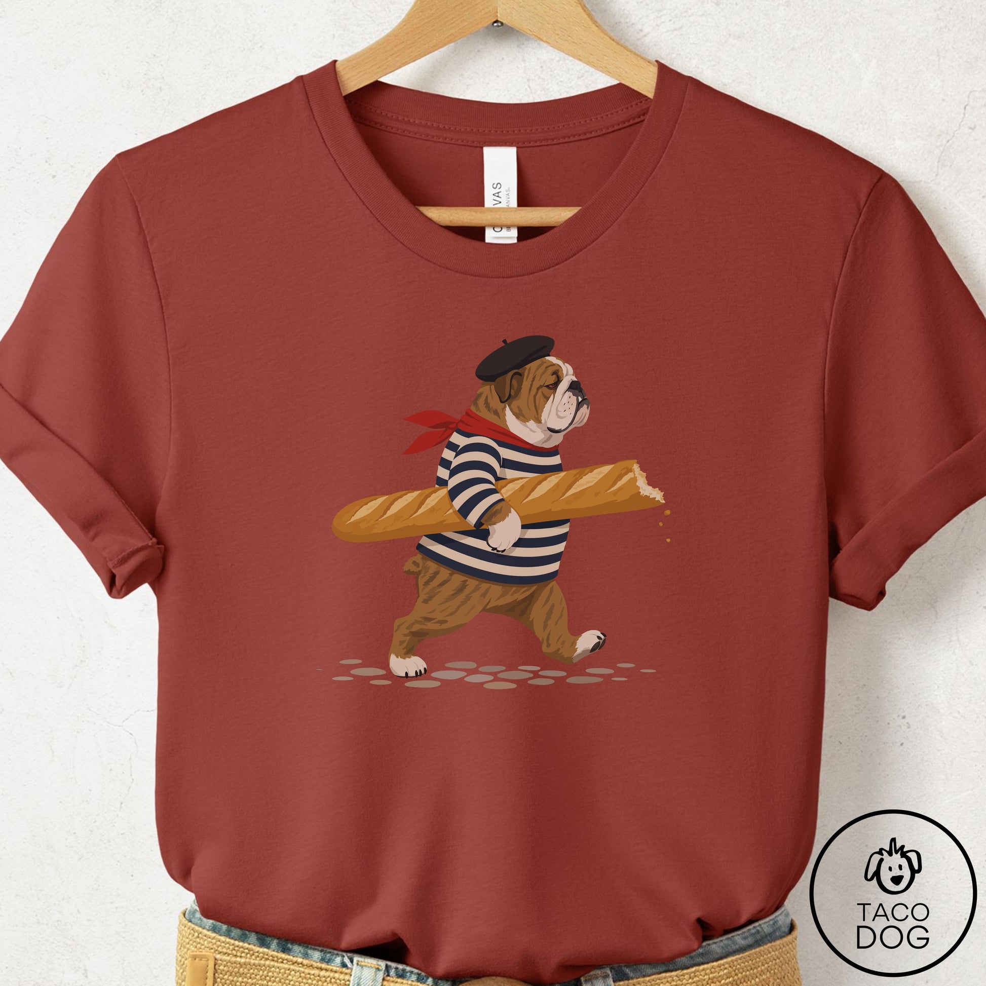 English Bulldog French T-Shirt Rust Taco-Dog