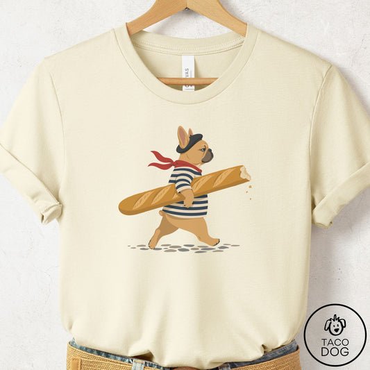 French Bulldog Frenchie French T-Shirt Natural Taco-Dog