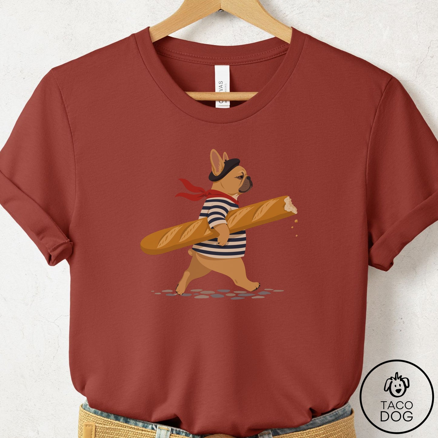 French Bulldog Frenchie French T-Shirt Rust Taco-Dog