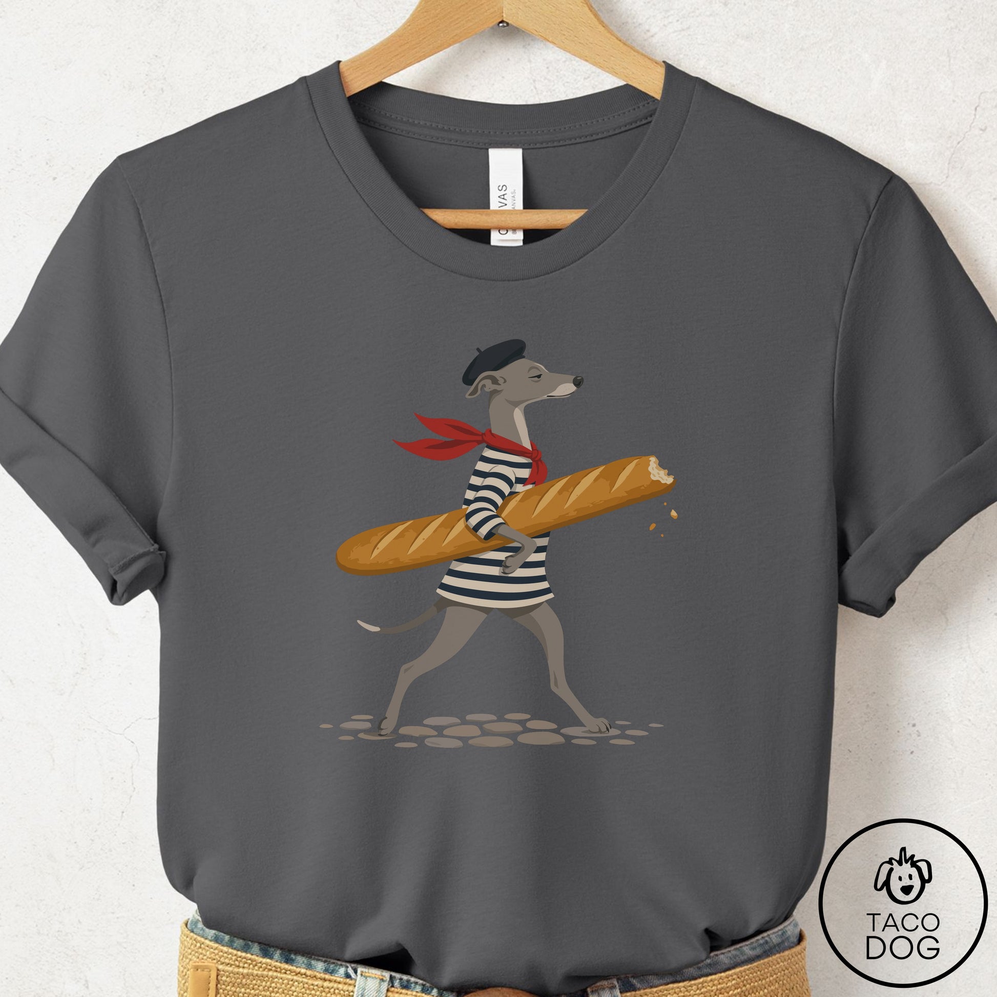 Italian Greyhound Whippet French T-Shirt Asphalt Taco-Dog