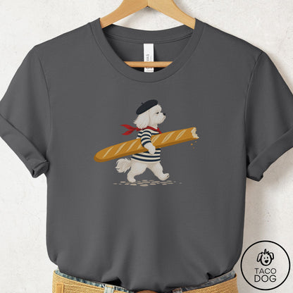 Maltese French T-Shirt Asphalt Taco-Dog