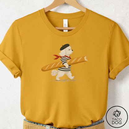 Maltese French T-Shirt Mustard Taco-Dog
