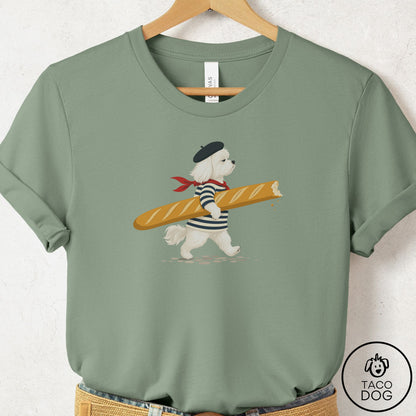 Maltese French T-Shirt Sage Taco-Dog