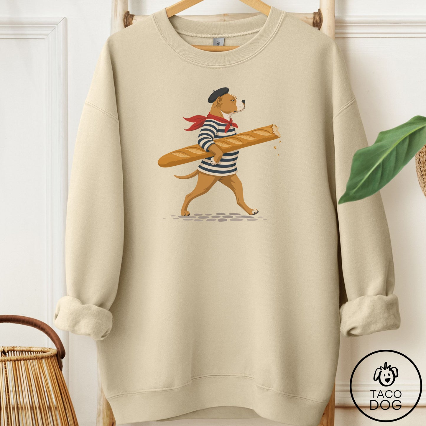 Pitbull French Sweatshirt Sand Taco-Dog