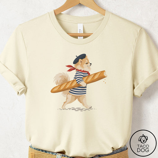 Pomeranian French T-Shirt Natural Taco-Dog