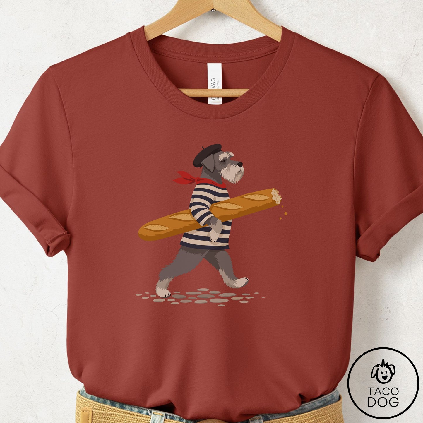 Schnauzer French T-Shirt Rust Taco-Dog