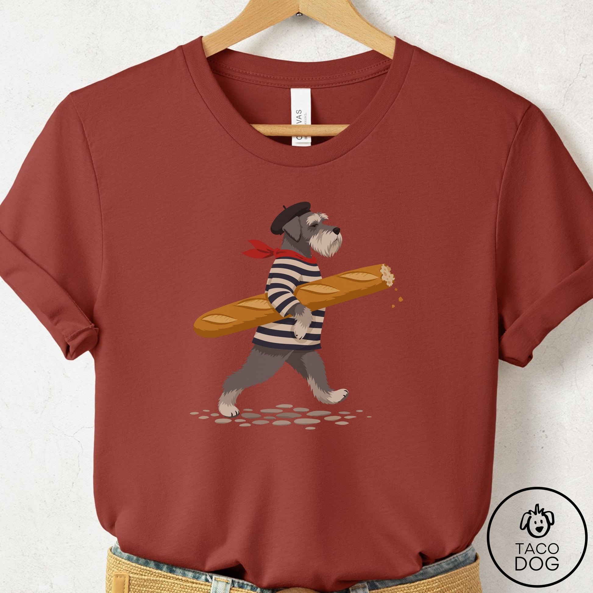 Schnauzer French T-Shirt Rust Taco-Dog