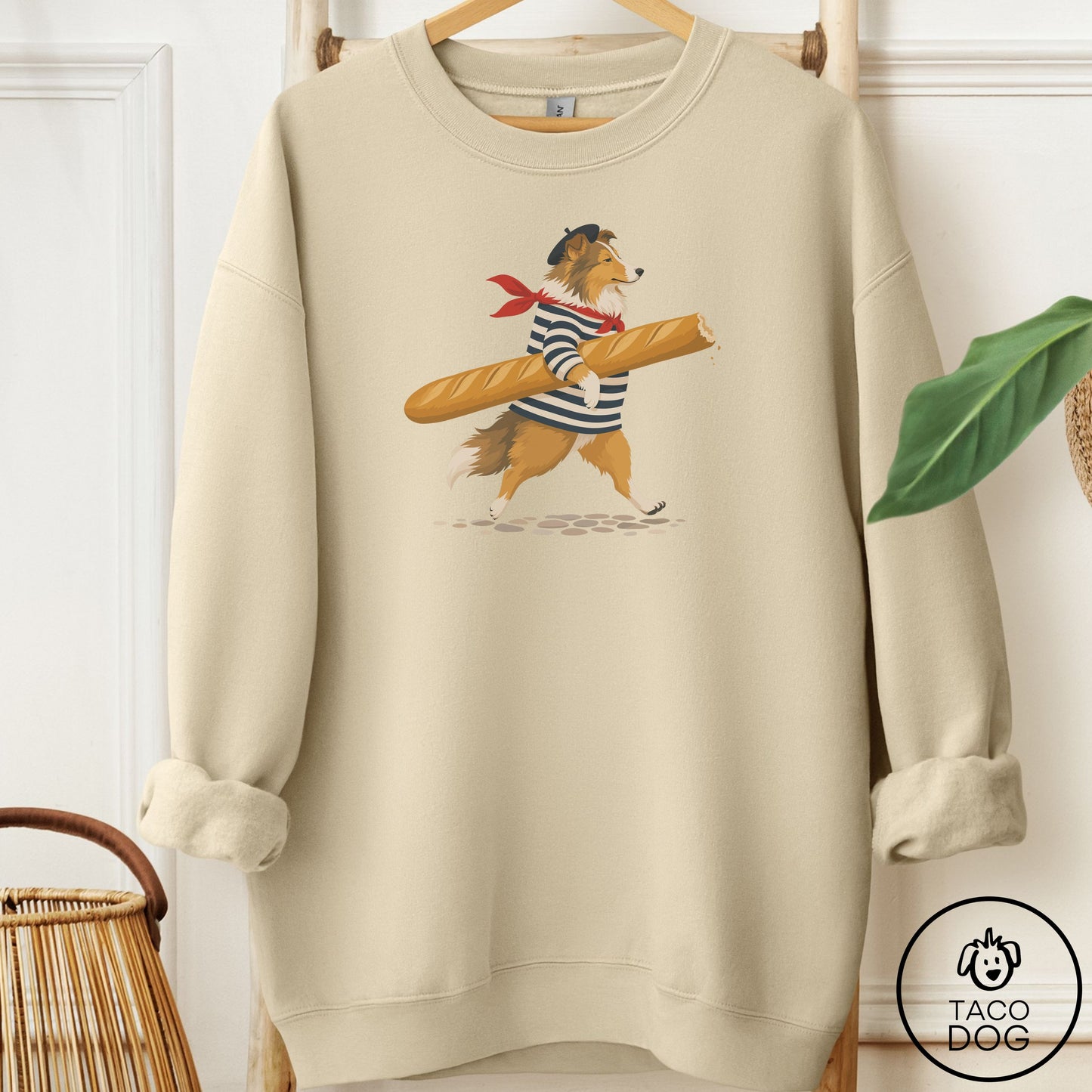 Shetland Sheepdog French Sweatshirt Sand Taco-Dog