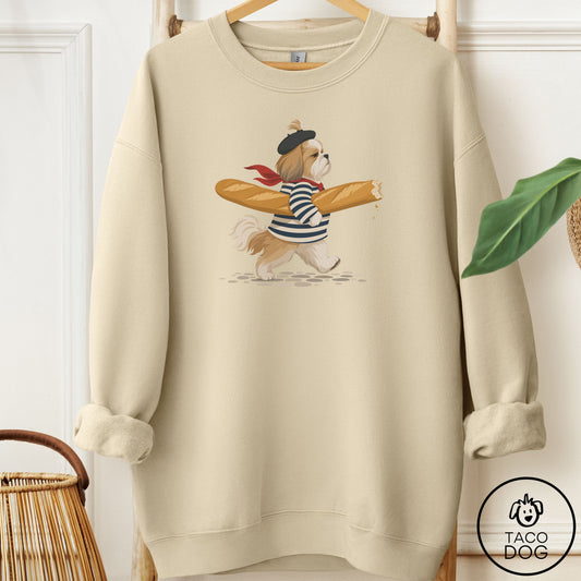 Shih Tzu French Sweatshirt Sand Taco-Dog