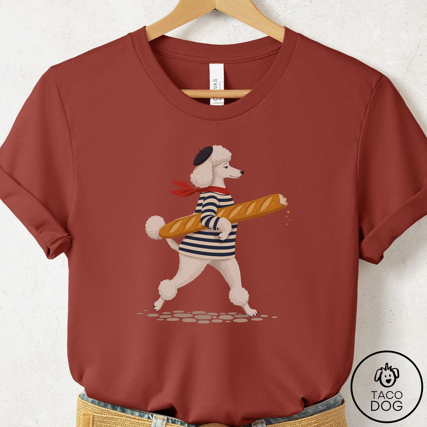 Poodle French T-Shirt Rust Taco-Dog