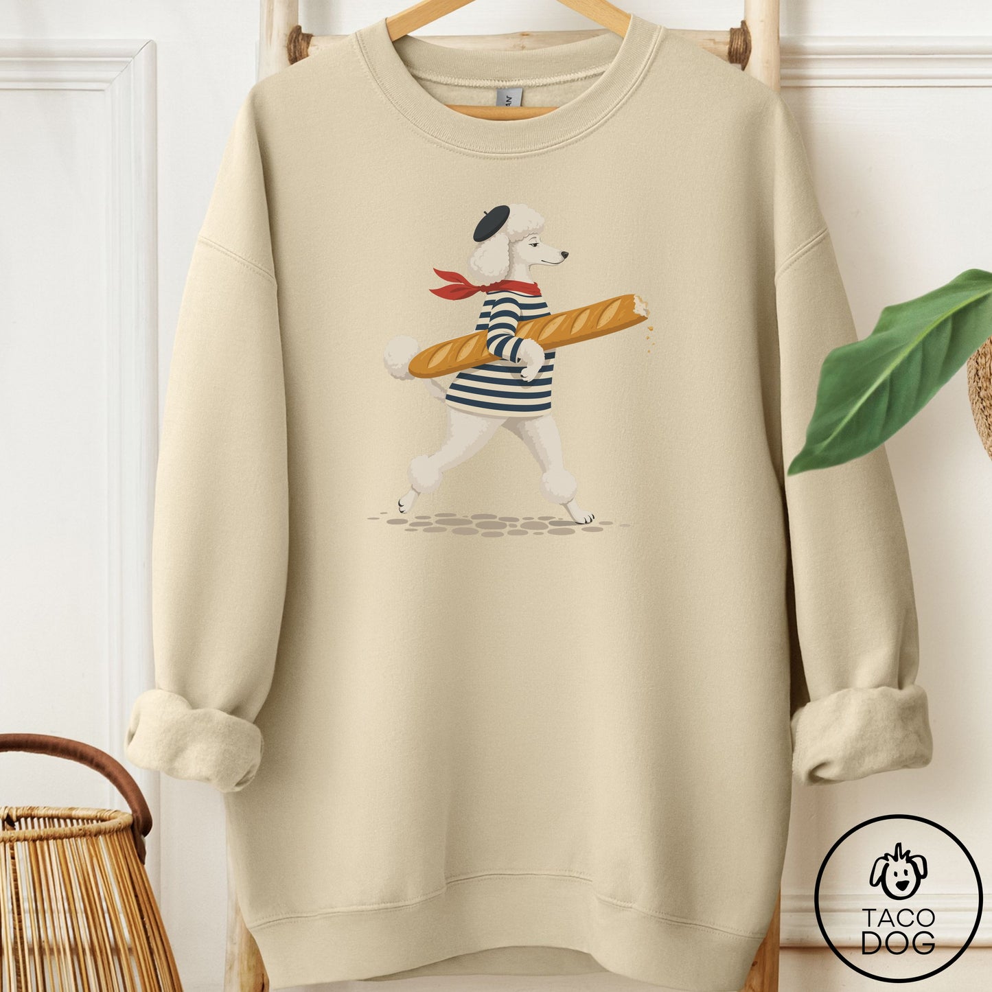 Poodle French Sweatshirt Sand Taco-Dog