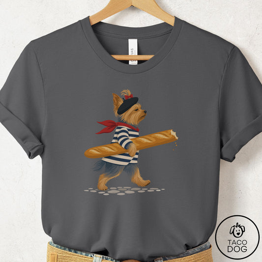Yorkshire Terrier Yorkie French T-Shirt Asphalt Taco-Dog