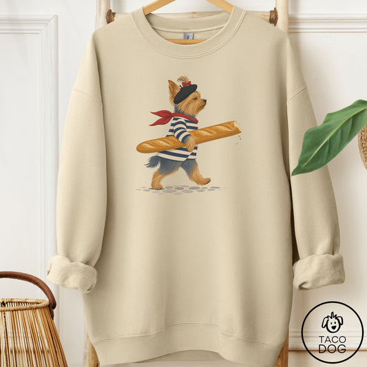 Yorkshire Terrier Yorkie French Sweatshirt Sand Taco-Dog