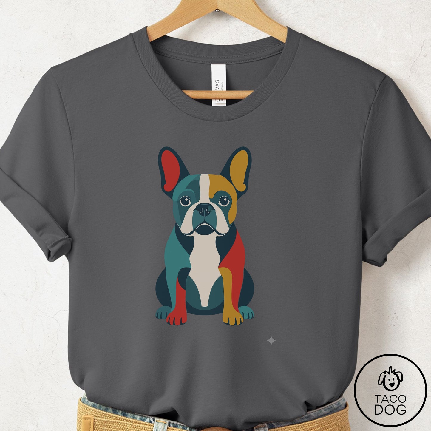 French Bulldog Frenchie Color Block T-Shirt