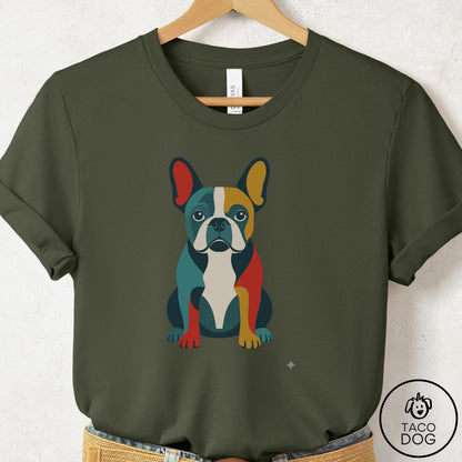 French Bulldog Frenchie Color Block T-Shirt