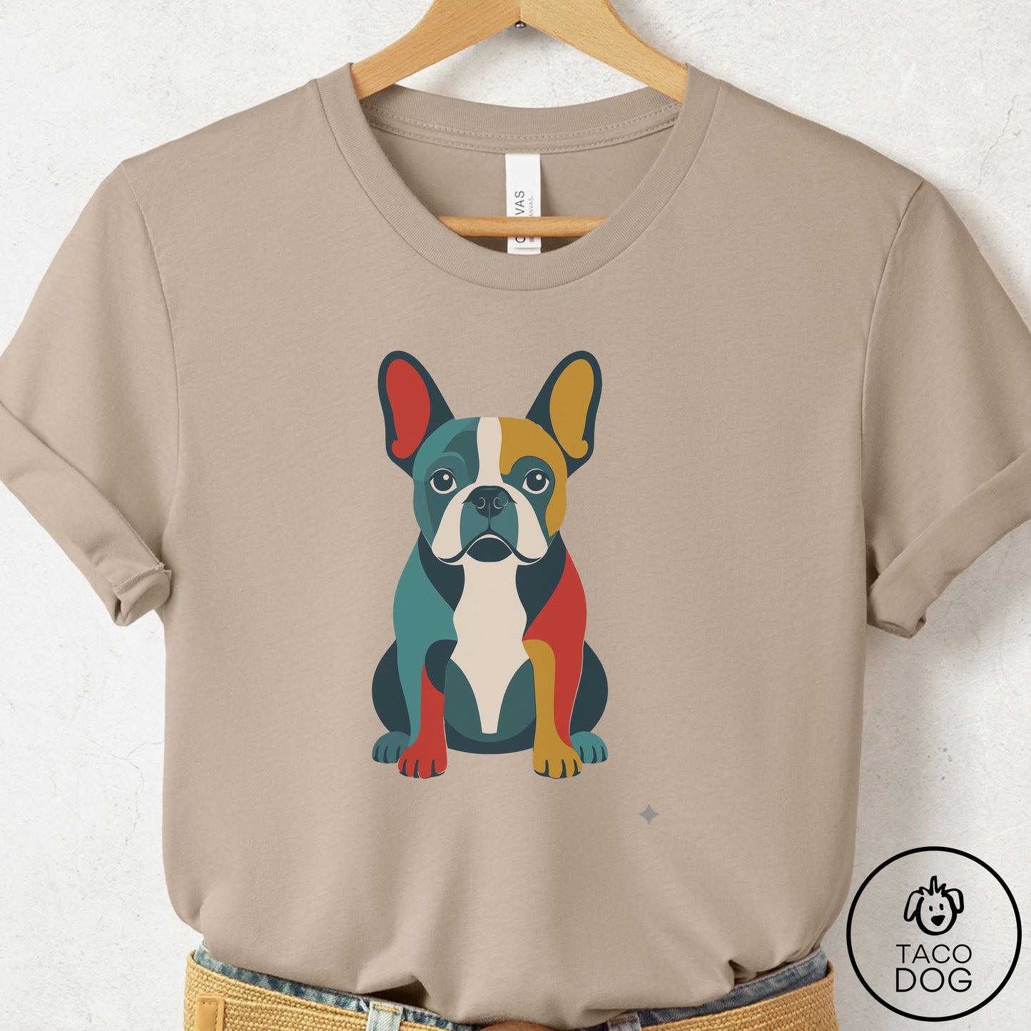 French Bulldog Frenchie Color Block T-Shirt