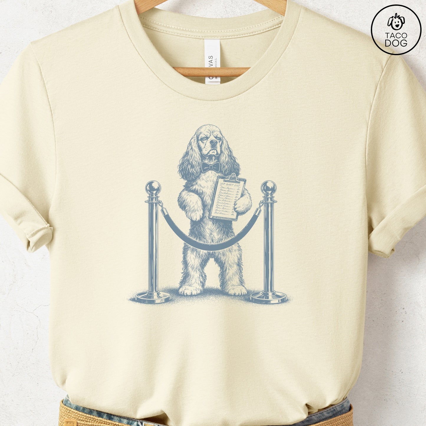 Cocker Spaniel Bouncer T-Shirt Natural Taco-Dog