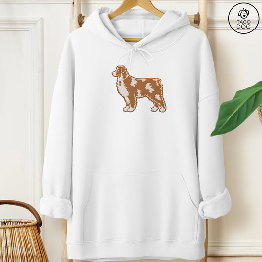 Australian Shepherd Gingerbread Hoodie White Taco-Dog