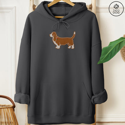 Basset Hound Gingerbread Hoodie Charcoal Taco-Dog