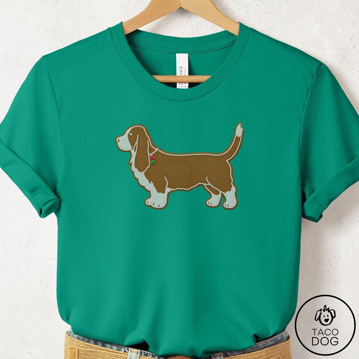 Basset Hound Gingerbread T-Shirt Kelly Taco-Dog