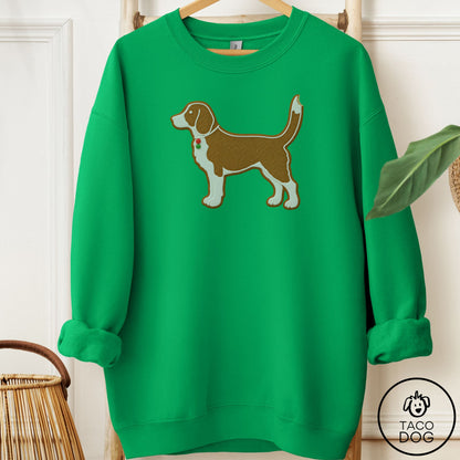 Beagle Gingerbread Sweatshirt Irish Green Taco-Dog