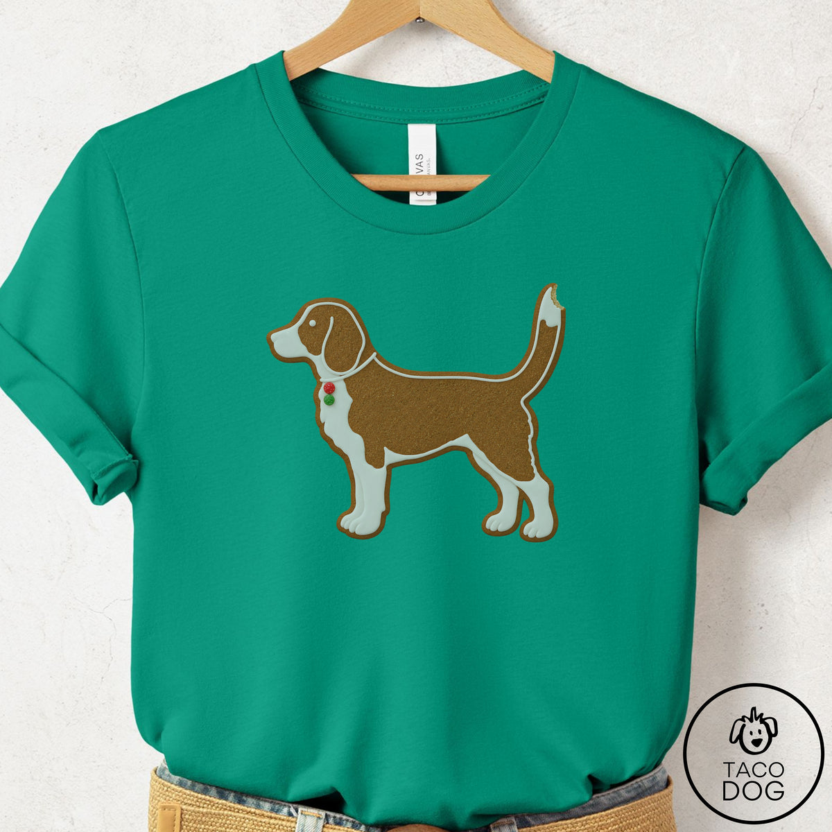 Beagle Gingerbread T-Shirt Kelly Taco-Dog