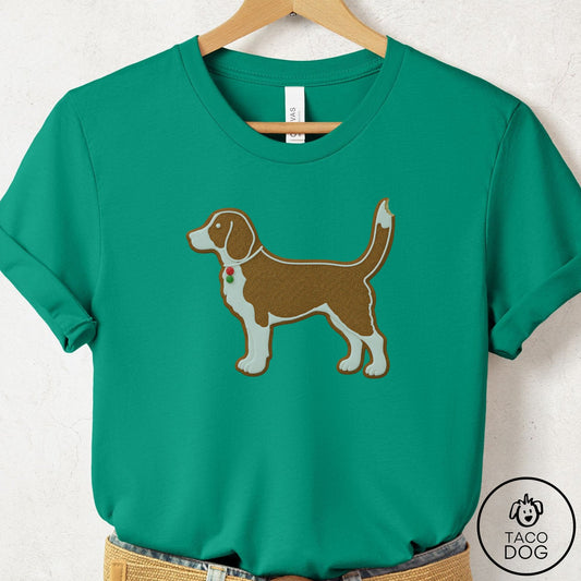 Beagle Gingerbread T-Shirt Kelly Taco-Dog