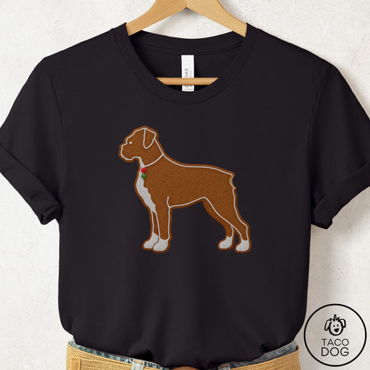 Boxer Gingerbread T-Shirt Black Taco-Dog