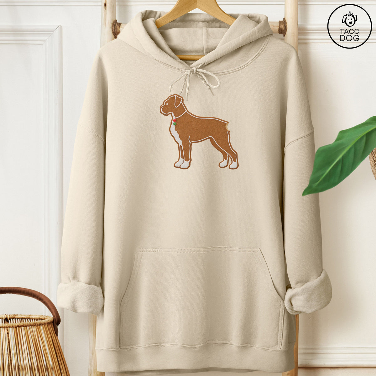 Boxer Gingerbread Hoodie Sand Taco-Dog