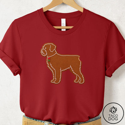 Brussels Griffon Gingerbread T-Shirt Canvas Red Taco-Dog