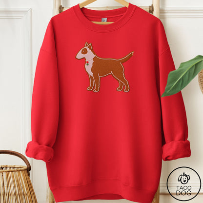 Bull Terrier Gingerbread Sweatshirt Red Taco-Dog