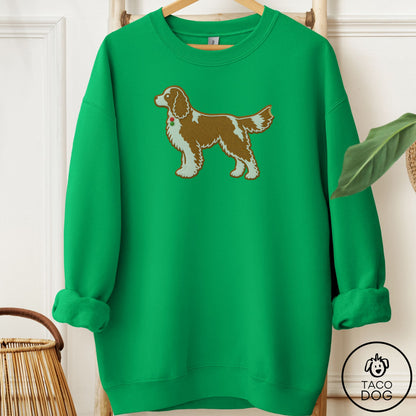 Cavalier King Charles Spaniel Gingerbread Sweatshirt Irish Green Taco-Dog