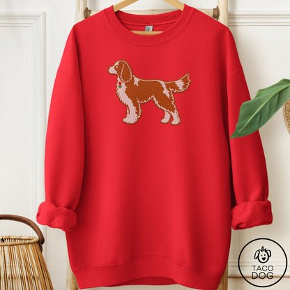 Cavalier King Charles Spaniel Gingerbread Sweatshirt Red Taco-Dog