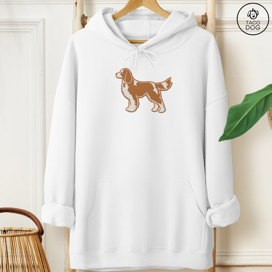 Cavalier King Charles Spaniel Gingerbread Hoodie White Taco-Dog