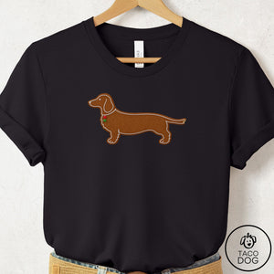 Dachshund Gingerbread T-Shirt Black Taco-Dog