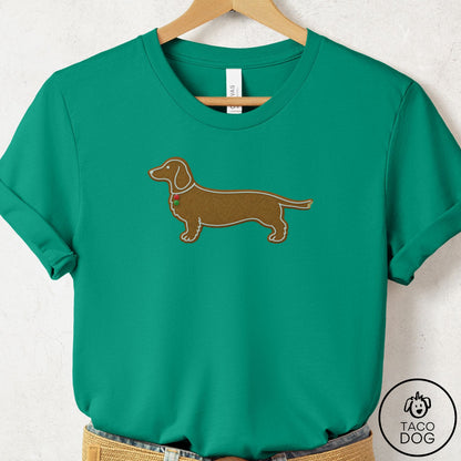 Dachshund Gingerbread T-Shirt Kelly Taco-Dog