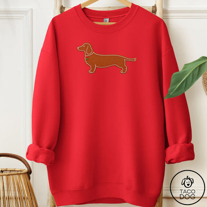 Dachshund Gingerbread Sweatshirt Red Taco-Dog