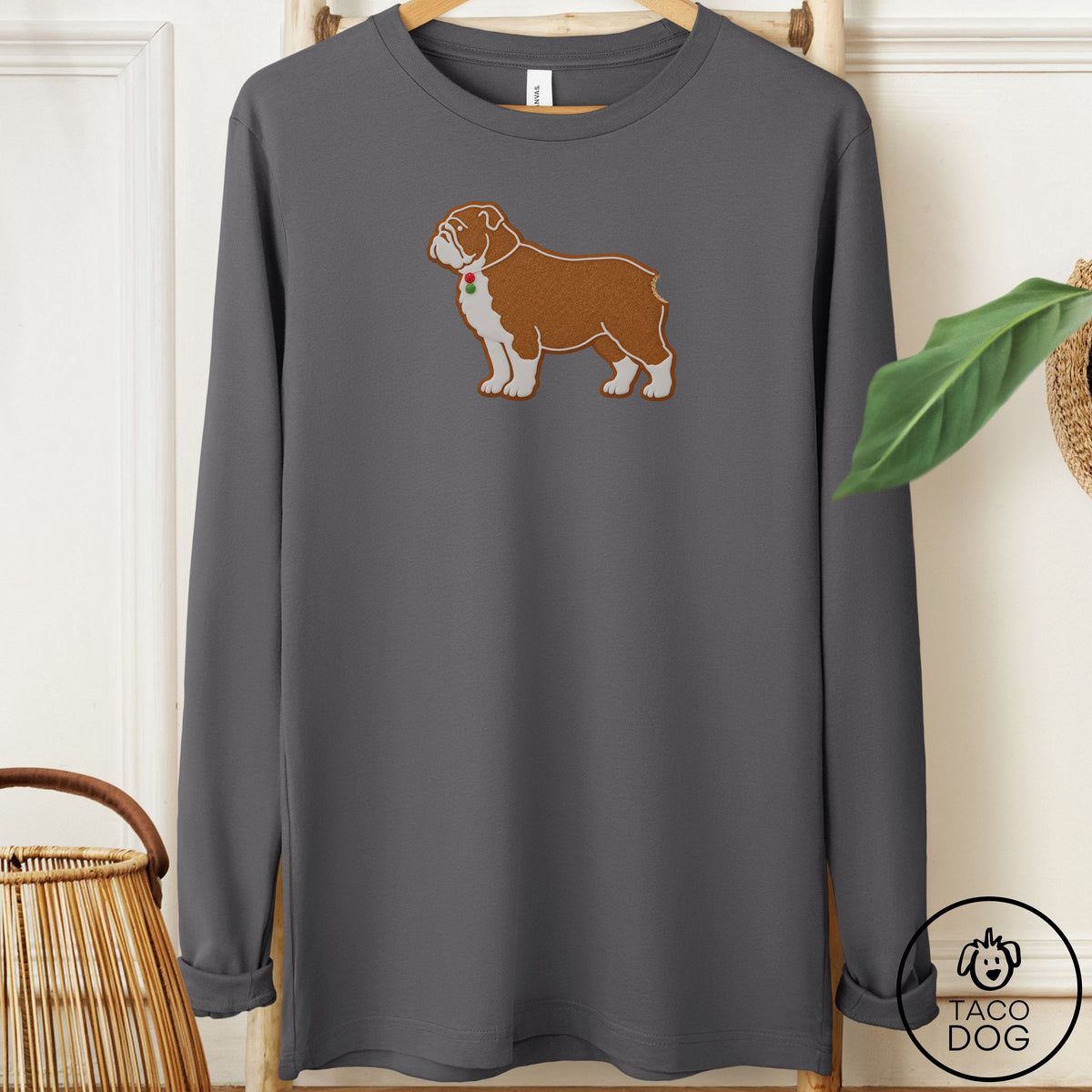English Bulldog Gingerbread Long Sleeve Tee