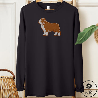 English Bulldog Gingerbread Long Sleeve Tee