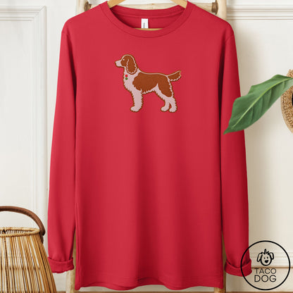 Springer Spaniel Gingerbread Long Sleeve Tee Red Taco-Dog