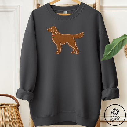 Flat-Coated Retriever Gingerbread Sweatshirt Charcoal Taco-Dog