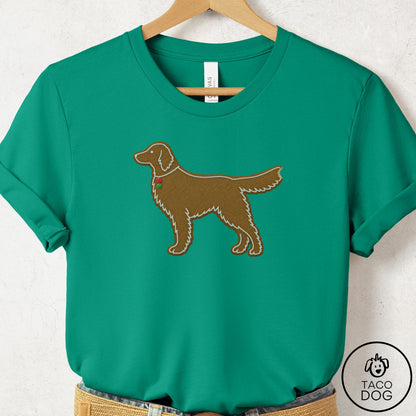 Flat-Coated Retriever Gingerbread T-Shirt Kelly Taco-Dog
