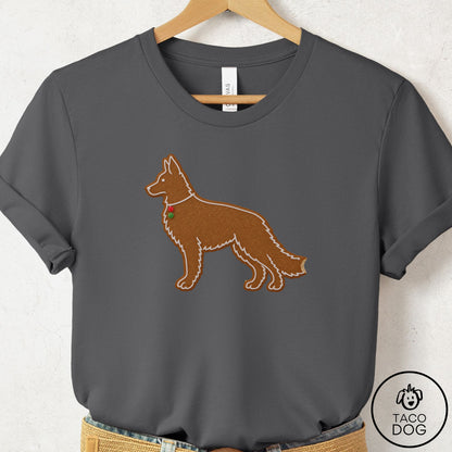 German Shepherd Gingerbread T-Shirt Asphalt Taco-Dog