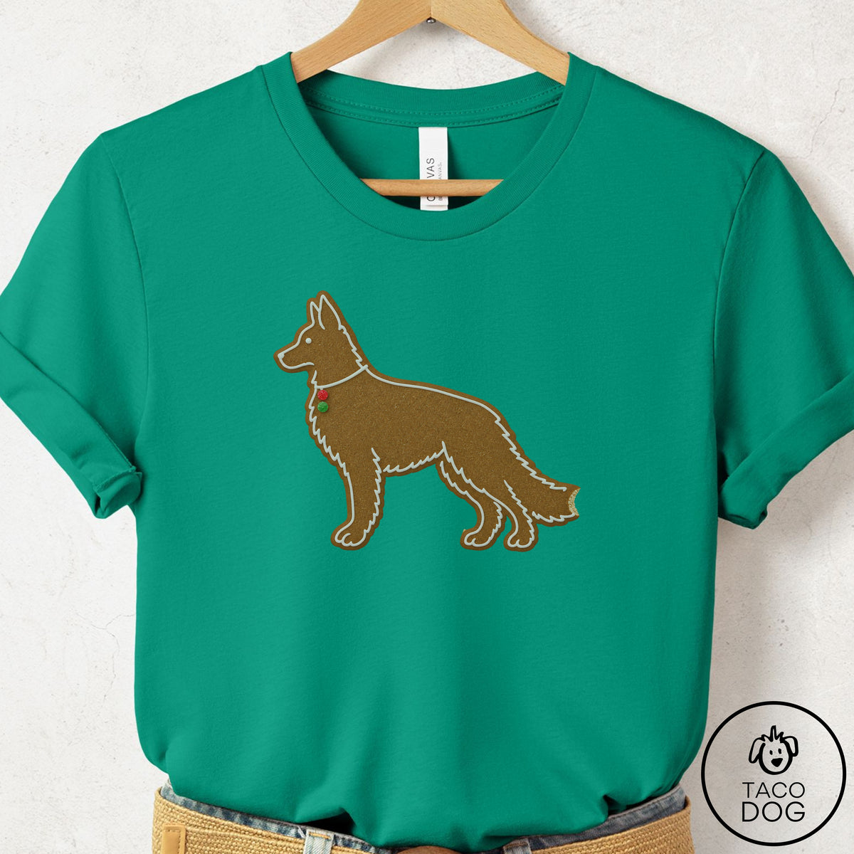 German Shepherd Gingerbread T-Shirt Kelly Taco-Dog
