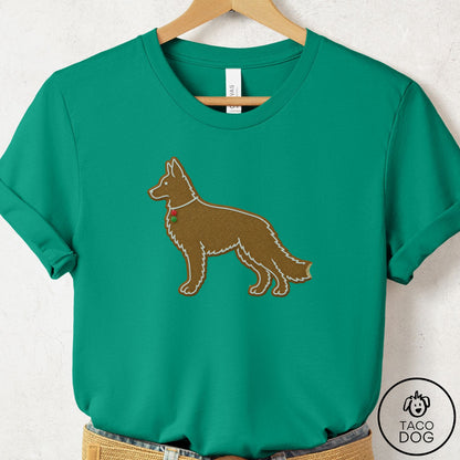 German Shepherd Gingerbread T-Shirt Kelly Taco-Dog
