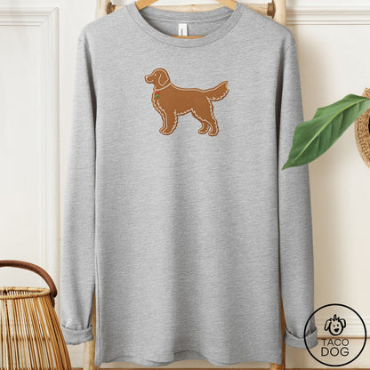 Golden Retriever Gingerbread Long Sleeve Tee Athletic Heather Taco-Dog