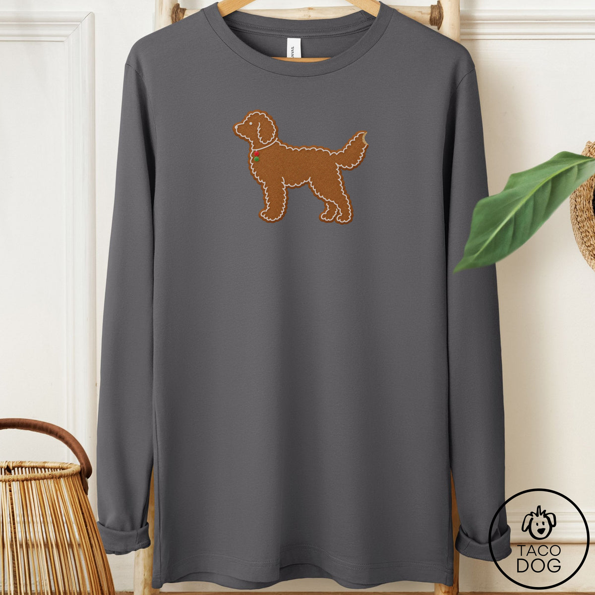 Doodle Gingerbread Long Sleeve Tee Asphalt Taco-Dog